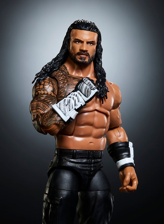 WWE Mattel WWE Elite Action Figure & Accessories, Series #126 Set, 6-inch Collectible Roman Reigns with 25 Articulation Points & Swappable Hands​ - Image 4