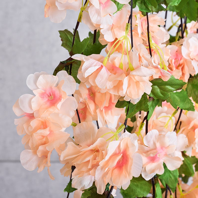 Simulated Cherry Blossom Rattan Wrapped Around Air-Conditioning Pipe Vines Flower Strips Tree Simulated Plastic Fake Flower Rattan Decorative Flower Vines - Image 4