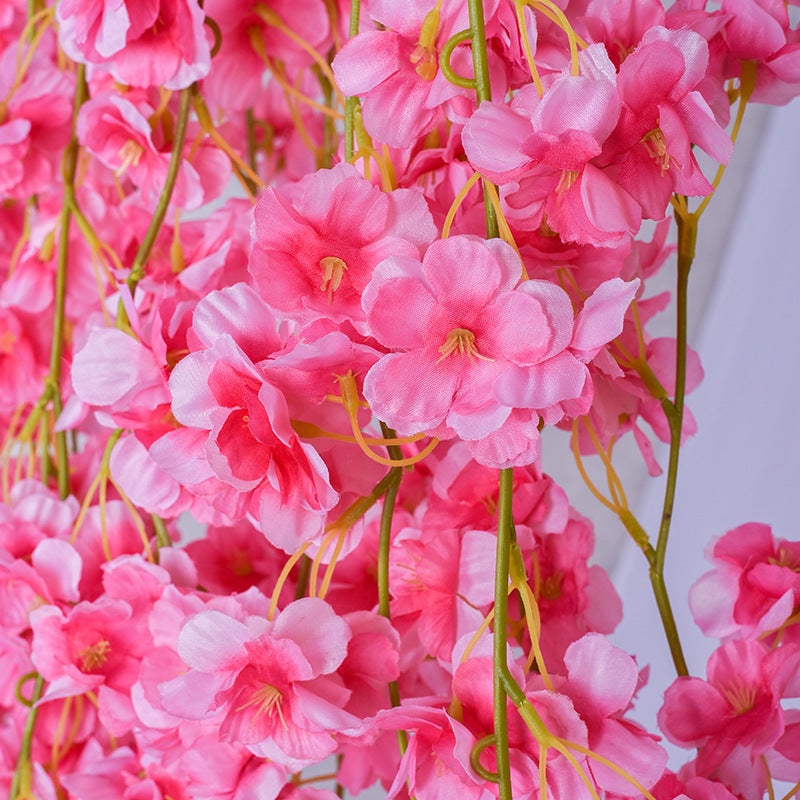 Simulated Cherry Blossom Rattan Wrapped Around Air-Conditioning Pipe Vines Flower Strips Tree Simulated Plastic Fake Flower Rattan Decorative Flower Vines - Image 5