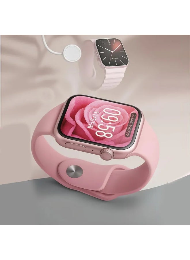 JOHN PAULS Women Smart Watch Pink with AMOLED Always-On Display & Bluetooth Calling Waterproof Fitness Tracker 3 Interchangeable Straps HD Touch Screen Android & iOS Compatible - Image 2