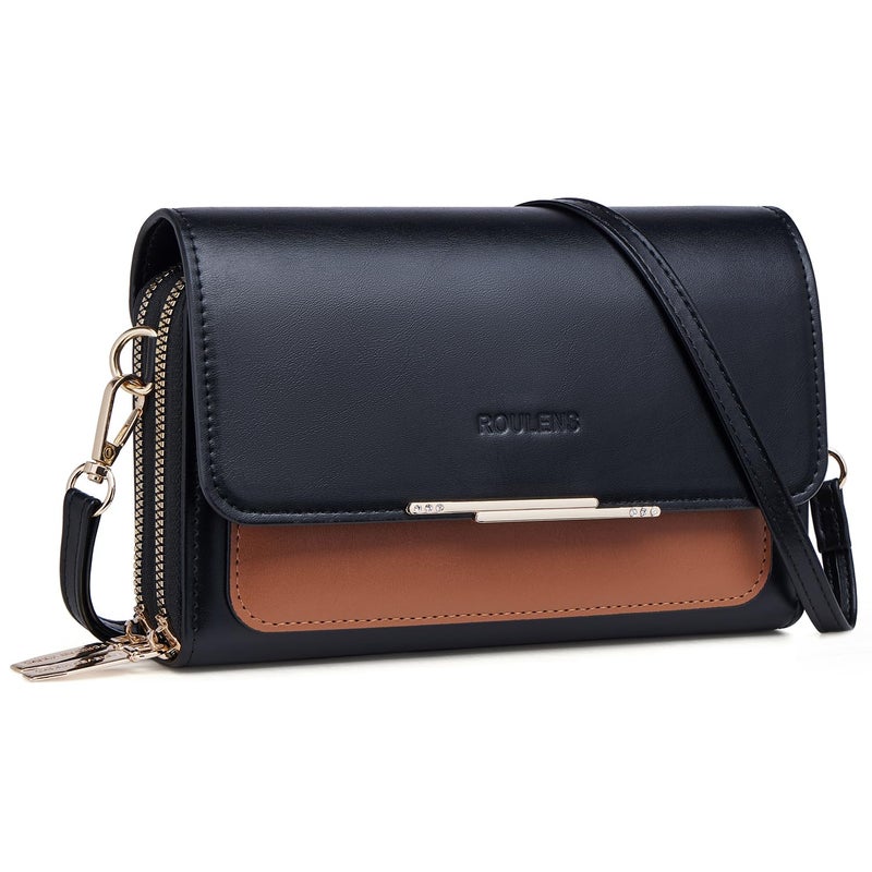 Roulens Small Crossbody Bag for Women,Cell Phone Purse Women's Shoulder Handbags Wallet Purse with Credit Card Slots - Image 1