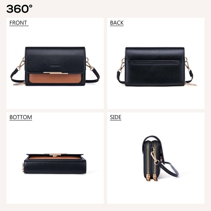 Roulens Small Crossbody Bag for Women,Cell Phone Purse Women's Shoulder Handbags Wallet Purse with Credit Card Slots - Image 4