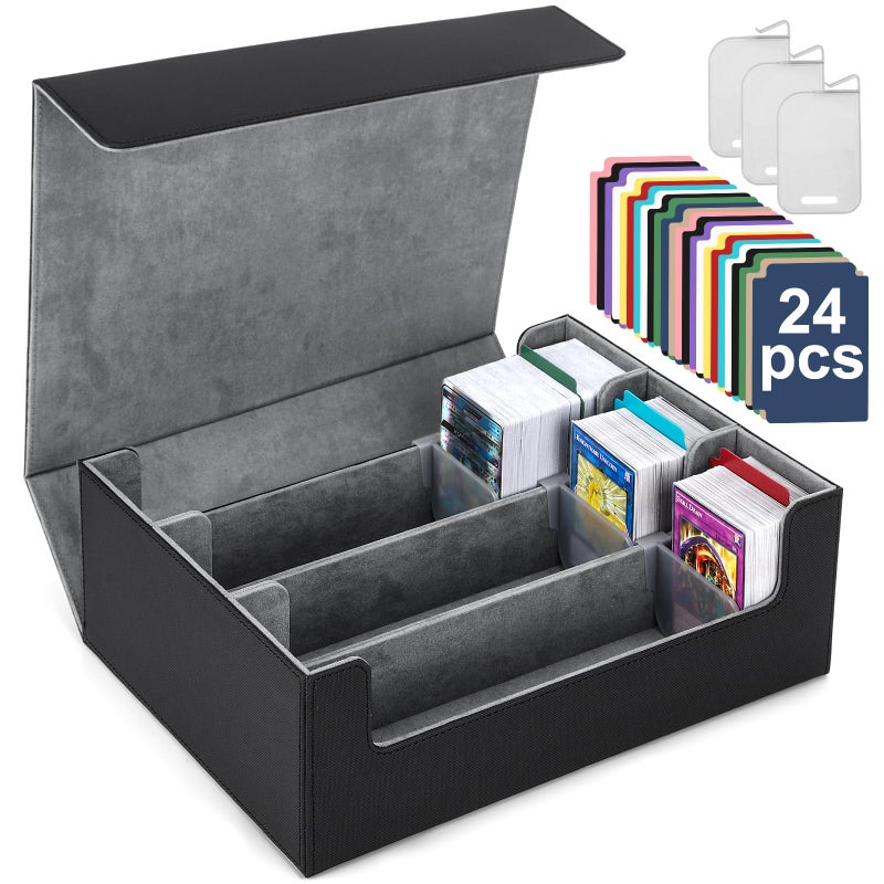 Ralout Card Deck Case for Trading Cards 1800 MTG Card Storage Box Leather Magnetic Closure Storage Box for Magic Commander MTG YuGiOh PKM and Sports Cards - Image 2