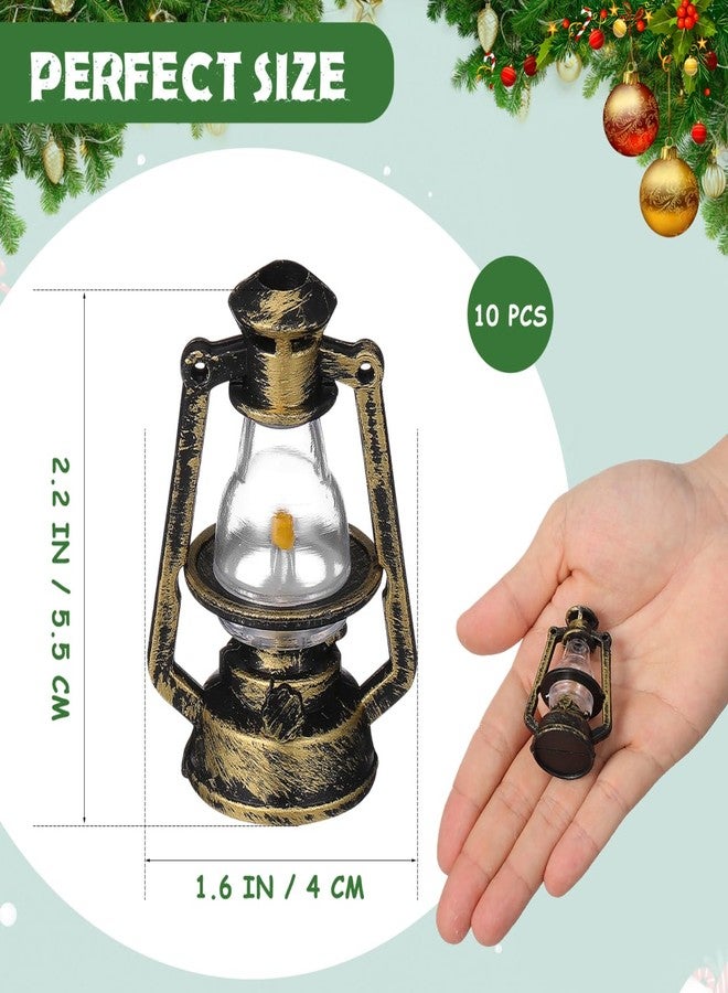 YARNOW 50 Pcs Mini Kerosene Lantern, 1.5 x 2.1 Inch, Retro Oil Lamp Micro Landscape Ornament for Dollhouse Decor and Outdoor Use - Image 2