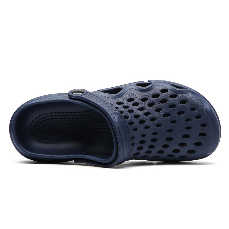 FLIOZY Men's Garden Clogs Shoes Lightweight Non Slip Shower Slippers Summer Breathable Outdoor Soft Beach Sandals Navy 42 - Image 2