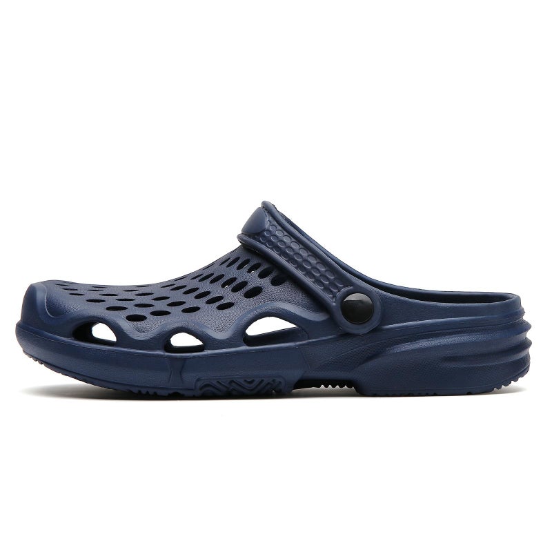 FLIOZY Men's Garden Clogs Shoes Lightweight Non Slip Shower Slippers Summer Breathable Outdoor Soft Beach Sandals Navy 42 - Image 3