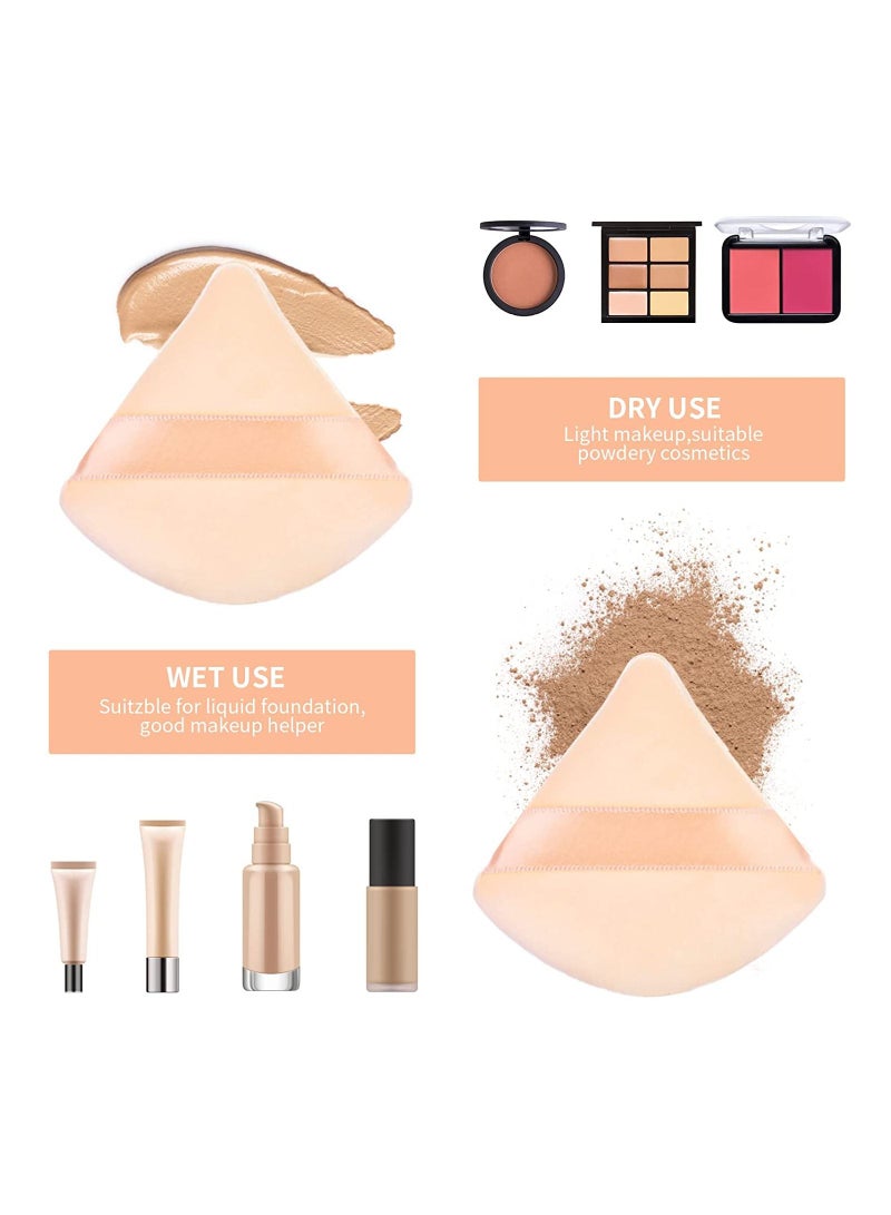 ORiTi 2 PCS Triangle Powder Puffs Face Cosmetic Powder Puff Washable Reusable Soft Plush Powder Makeup Sponge - Image 5