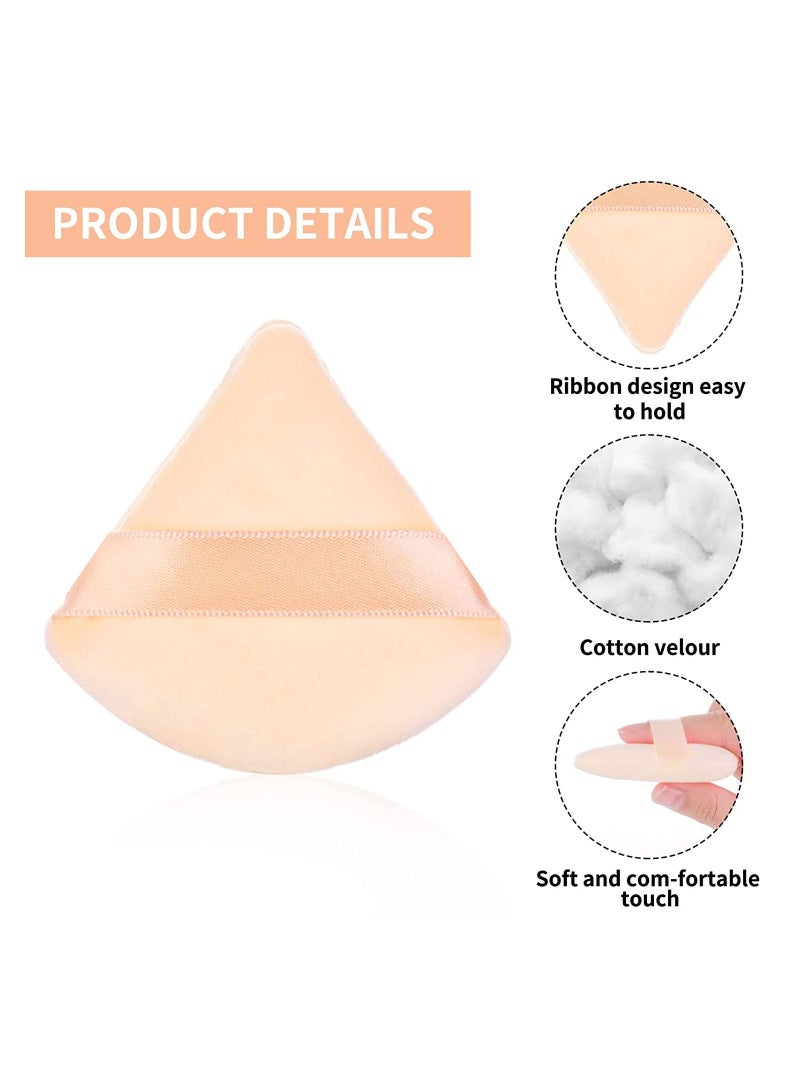 ORiTi 2 PCS Triangle Powder Puffs Face Cosmetic Powder Puff Washable Reusable Soft Plush Powder Makeup Sponge - Image 2
