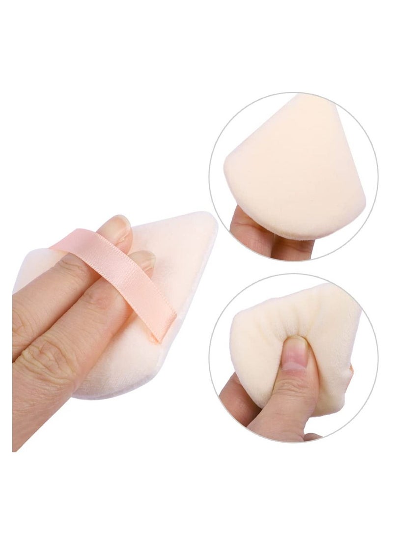 ORiTi 2 PCS Triangle Powder Puffs Face Cosmetic Powder Puff Washable Reusable Soft Plush Powder Makeup Sponge - Image 4