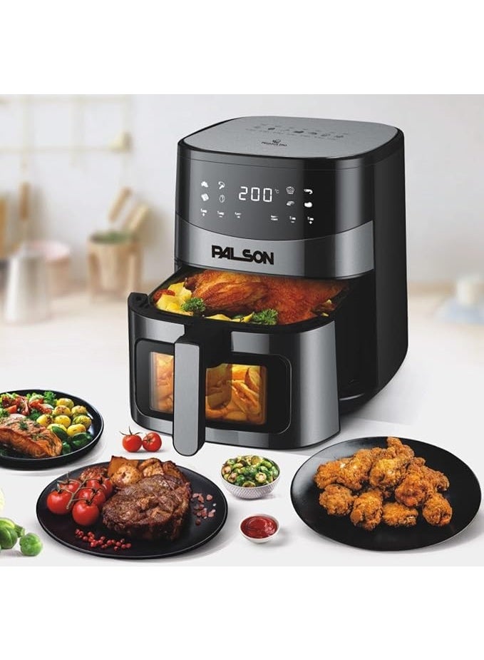 PALSON Air Fryer Digital Control 6L, Digital control with precise temperature settings, Glass window for easy viewing, Black - 40017 - Image 2