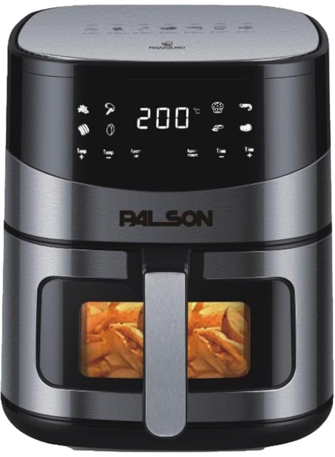 PALSON Air Fryer Digital Control 6L, Digital control with precise temperature settings, Glass window for easy viewing, Black - 40017 - Image 1