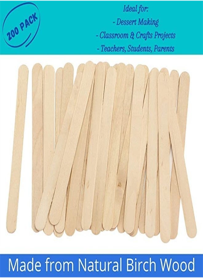 Goolsky Goolsky Popsicle Stick, 4.5 Inch, 200 Pack, Crafts for Kids, Wood Sticks  - Image 2