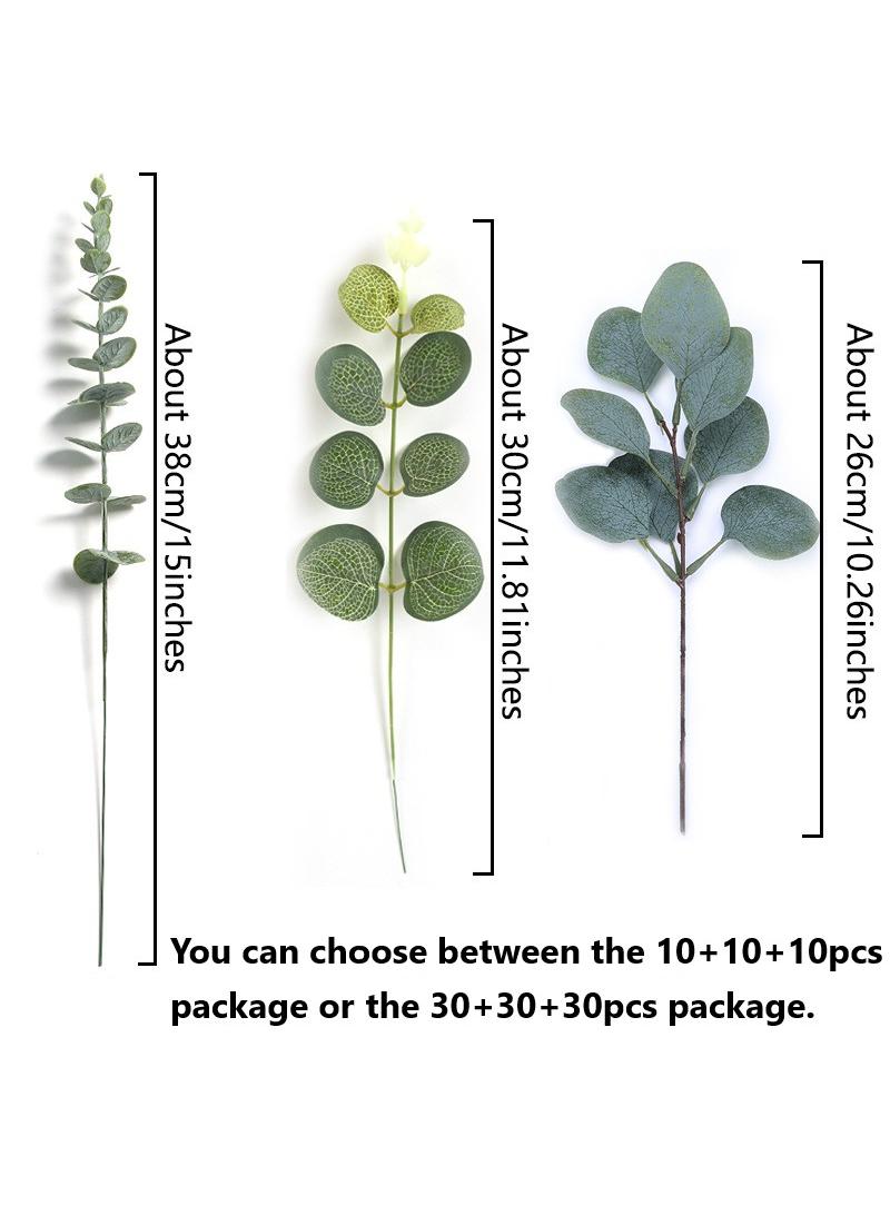 Generic Combination Of Eucalyptus Leaves Artificial Eucalyptus Trees Green Plants Money Leaf Eucalyptus Leaves Artificial Plants Flower Arrangement Home Decoration  - Image 1