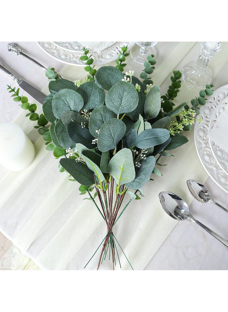 Generic Combination Of Eucalyptus Leaves Artificial Eucalyptus Trees Green Plants Money Leaf Eucalyptus Leaves Artificial Plants Flower Arrangement Home Decoration  - Image 3