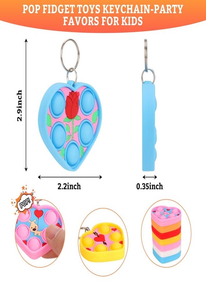 PSDFH 24 Packs Valentine Present Unique Mini Heart Assorted fidgets Bubble Toys for Kids Children Classroom Students Gifts from Teacher,Birthday Party Favors - Image 2