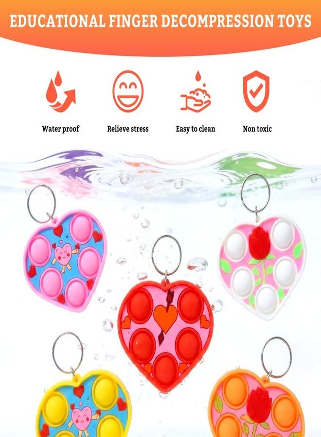 PSDFH 24 Packs Valentine Present Unique Mini Heart Assorted fidgets Bubble Toys for Kids Children Classroom Students Gifts from Teacher,Birthday Party Favors - Image 3
