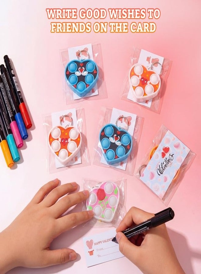 PSDFH 24 Packs Valentine Present Unique Mini Heart Assorted fidgets Bubble Toys for Kids Children Classroom Students Gifts from Teacher,Birthday Party Favors - Image 5