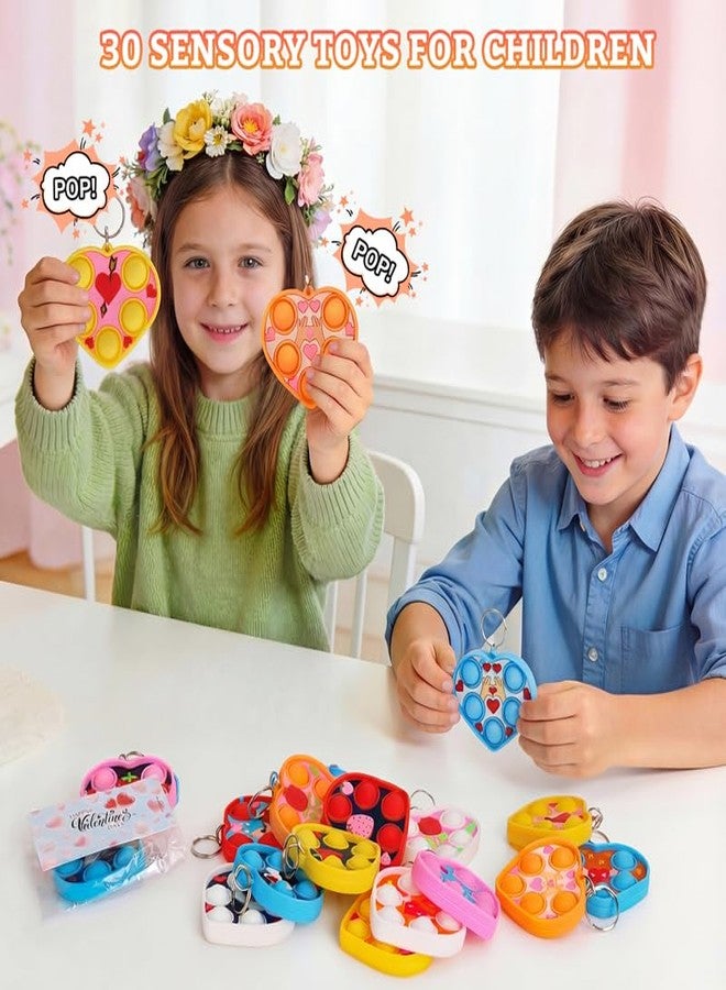 PSDFH 24 Packs Valentine Present Unique Mini Heart Assorted fidgets Bubble Toys for Kids Children Classroom Students Gifts from Teacher,Birthday Party Favors - Image 4