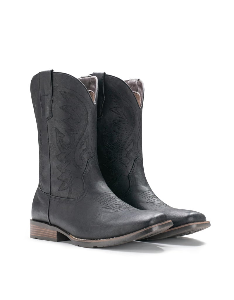 IUV Cowboy Boots For Men Western Boot Durable Fashionable Retro Classic Embroidered Pull On Slip Resistant Boots - Image 5