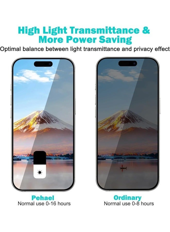 Raxoom [3+3 Pack] Privacy Screen Protector for iPhone 16 Pro with Camera Lens Protector | Full Coverage Anti-Spy Tempered Glass Film | 9H Hardness | Enhanced Edge Protection | Easy Installation | Bubble Free [6.3 Inch] - Image 3