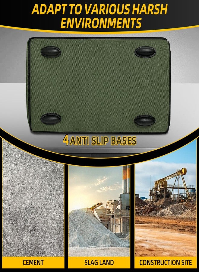 NECKORY Tool Bag, Portable Tool Box Organizer Adjustable Shoulder Strap, Carry Tool Tote Heavy Duty Tool Storage Bag With Wide Mouth,Tool Bags for Men Mechanic EngineerGift - L, Army Green & Black - Image 5