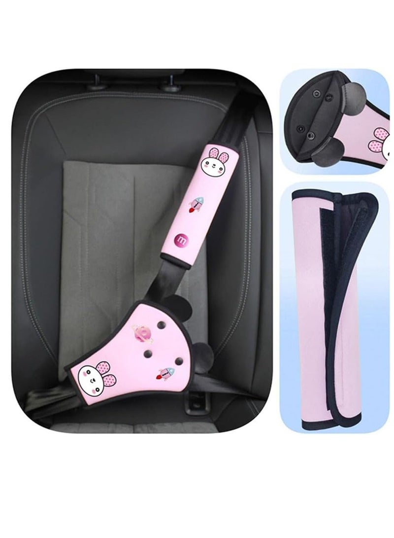 جونيس وسادة حزام الأمان للسيارة، مثبت حزام الأمان للأطفال، 2 قطعة مثبت حزام الأمان العالمي لسيارة السفر، غطاء حزام مقعد السيارة. - Image 3