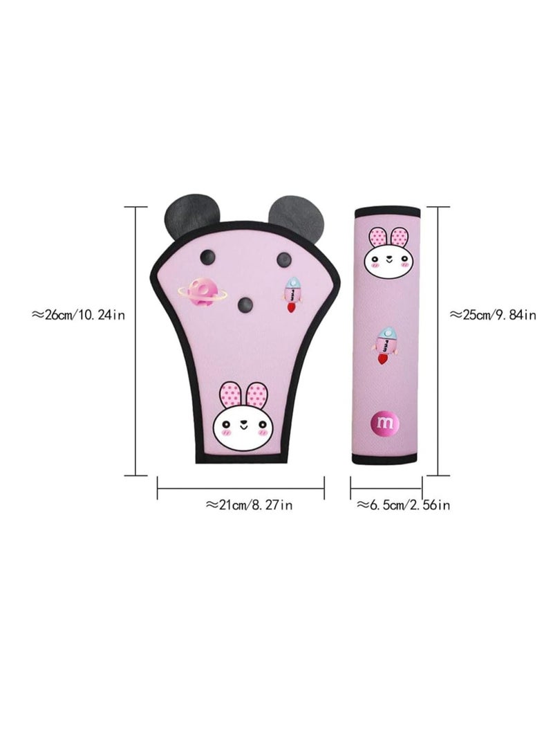 جونيس وسادة حزام الأمان للسيارة، مثبت حزام الأمان للأطفال، 2 قطعة مثبت حزام الأمان العالمي لسيارة السفر، غطاء حزام مقعد السيارة. - Image 2