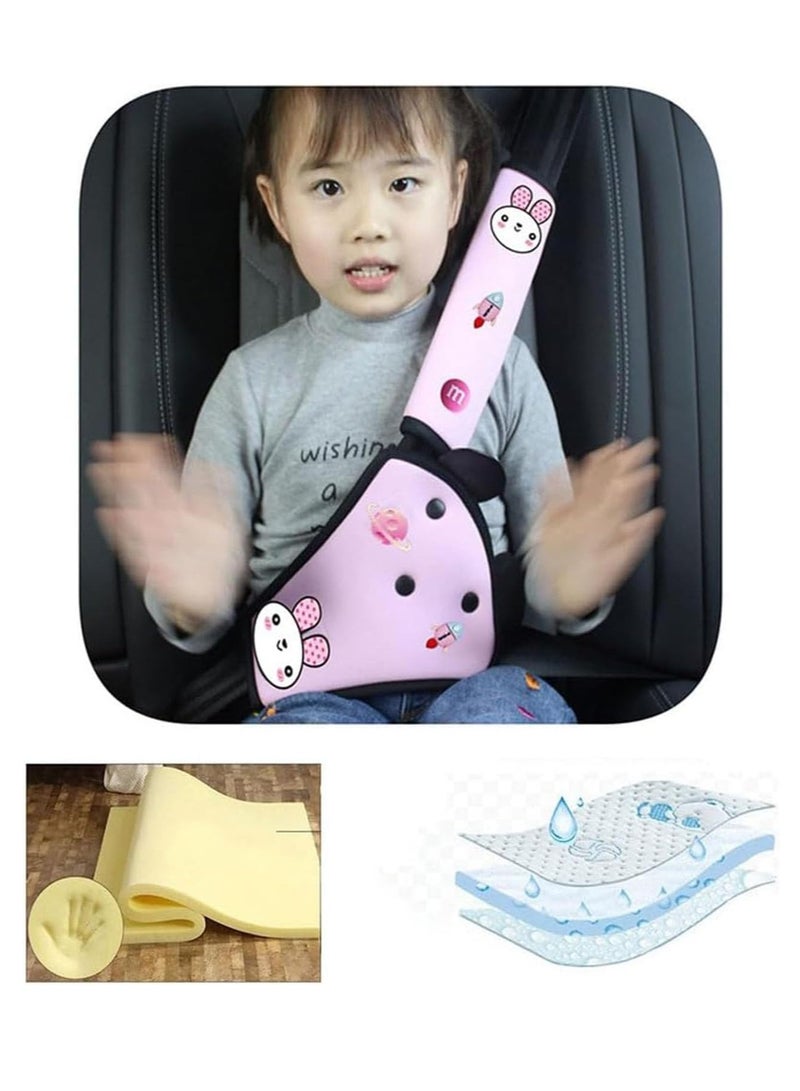جونيس وسادة حزام الأمان للسيارة، مثبت حزام الأمان للأطفال، 2 قطعة مثبت حزام الأمان العالمي لسيارة السفر، غطاء حزام مقعد السيارة. - Image 5