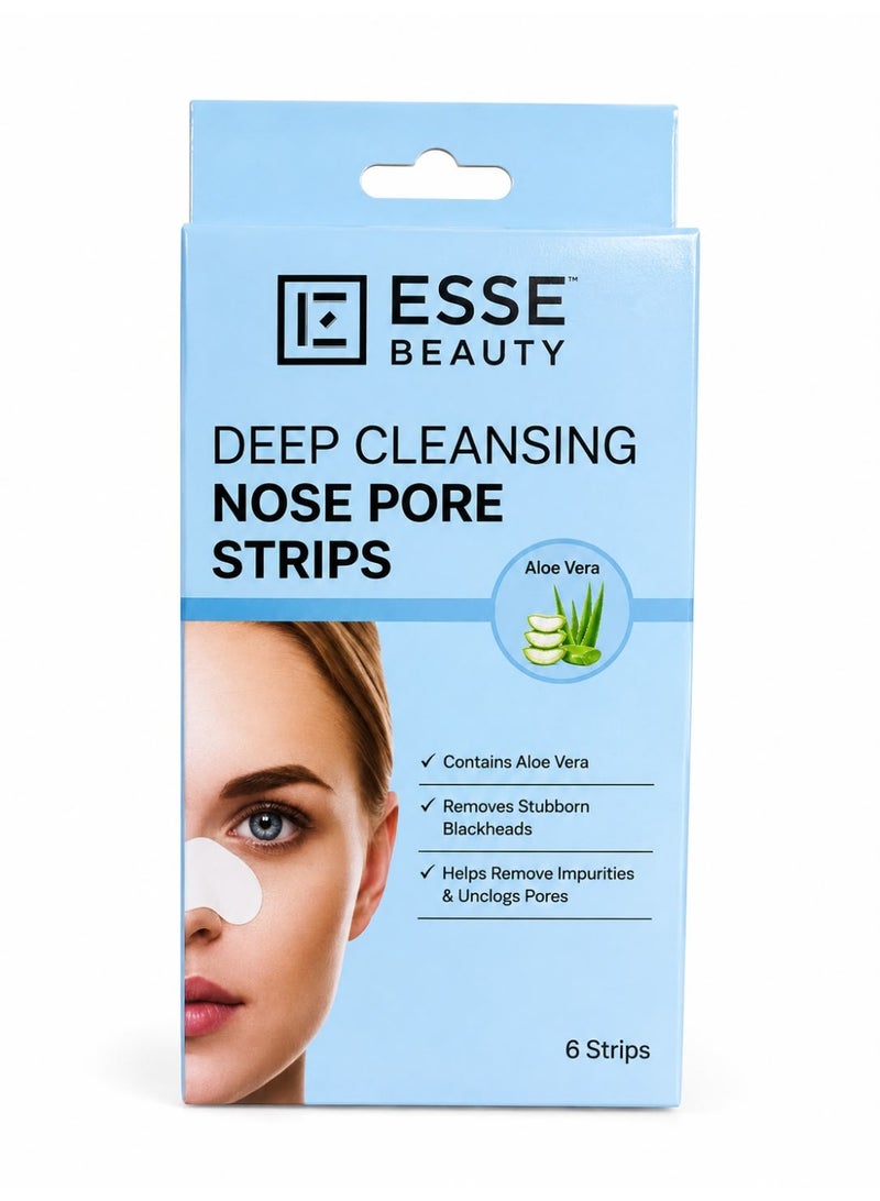 ESSE Beauty Deep Cleansing Nose Pore Strips with Aloe Vera - Removes Blackheads & Unclogs Pores - 6 Strips - Image 3