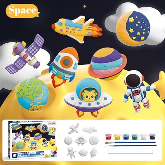 CRAFTS AND ARTS SET DIY PAINTING KIT, PAINT CRAFT ARTS AND CRAFTS FOR KIDS AGE 4 5 6 7 8 9 YEARS OLD, ANIMAL PARTY FAVOR ART SUPPLIES DIY KIT ACTIVITIES FOR KID BIRTHDAY GIFT (SPACE) - Image 4