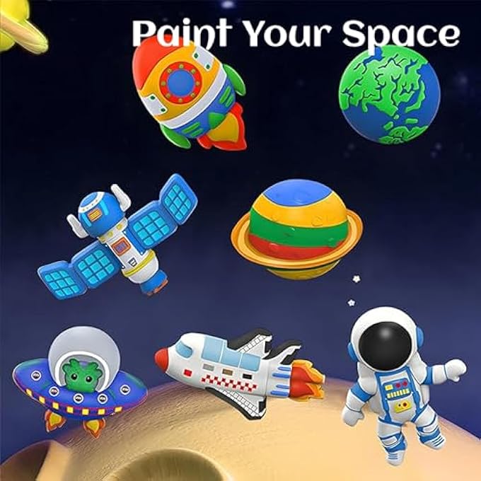 CRAFTS AND ARTS SET DIY PAINTING KIT, PAINT CRAFT ARTS AND CRAFTS FOR KIDS AGE 4 5 6 7 8 9 YEARS OLD, ANIMAL PARTY FAVOR ART SUPPLIES DIY KIT ACTIVITIES FOR KID BIRTHDAY GIFT (SPACE) - Image 3
