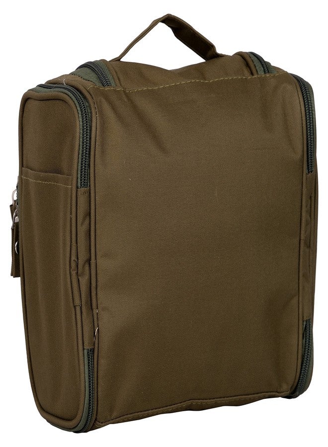 Iktu Multifunction Unisex Zipper Toiletry Bag Travel Organizer Hanger Storage Waterproof Makeup Pouch Cosmetic Case (Olive Green) - Image 2