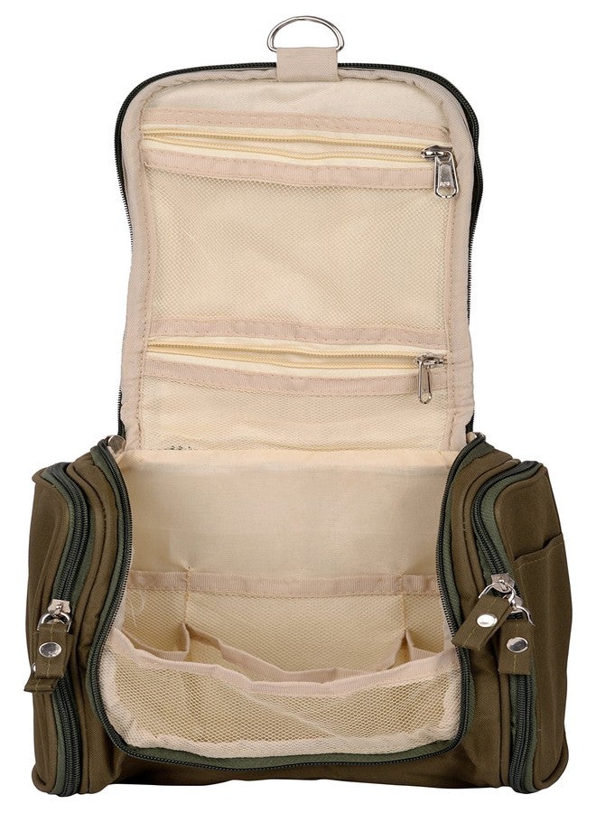 Iktu Multifunction Unisex Zipper Toiletry Bag Travel Organizer Hanger Storage Waterproof Makeup Pouch Cosmetic Case (Olive Green) - Image 5