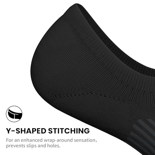 wernies No Show Socks Womens 8 Pairs, Ankle Non Slip Low Short Invisible Thin Liner Socks Black 5-8 - Image 5