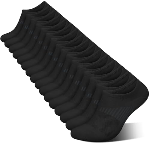 wernies No Show Socks Womens 8 Pairs, Ankle Non Slip Low Short Invisible Thin Liner Socks Black 5-8 - Image 1