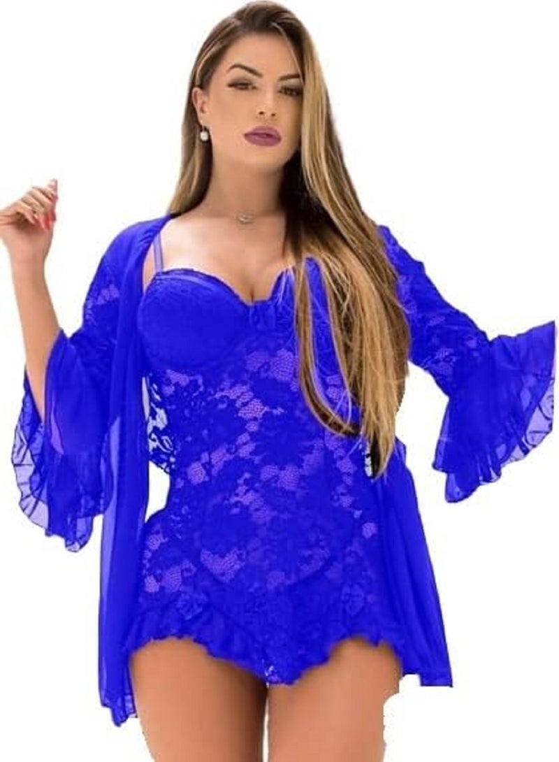 MANIKAN MANIKAN women's lingerie set open-breasted robe long sleeves