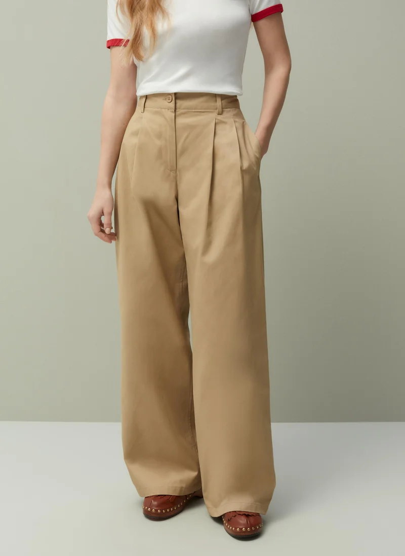 او في اس PIOMBO wide-leg trousers with inverted pleats