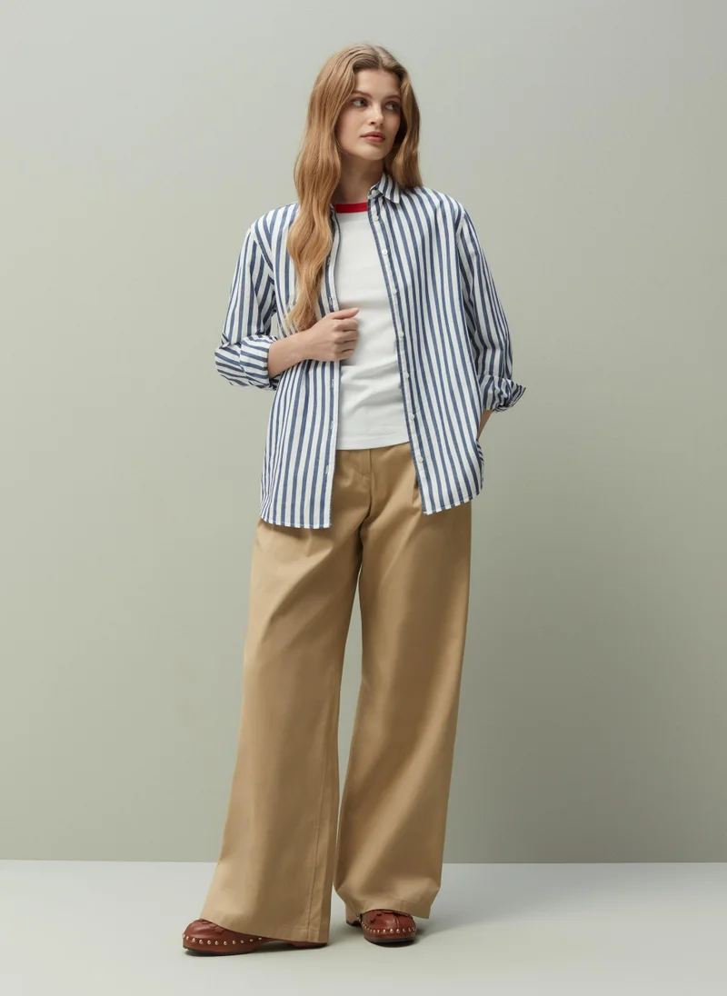 او في اس PIOMBO wide-leg trousers with inverted pleats