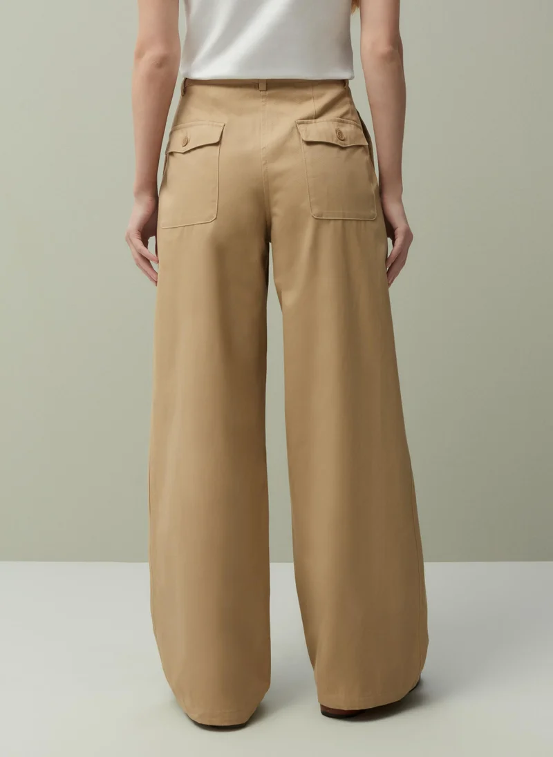 Ovs PIOMBO wide-leg trousers with inverted pleats