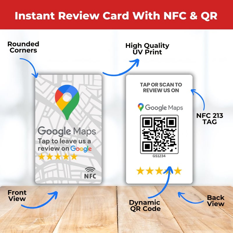 Tinydabba Review NFC Card Maps Edition With Stand | Along with QR Code | Boost Business Reviews with Tap or Scan | Pre-Configured PVC Card | Works with any NFC-Enabled Smartphone | With Dashboard - Image 4