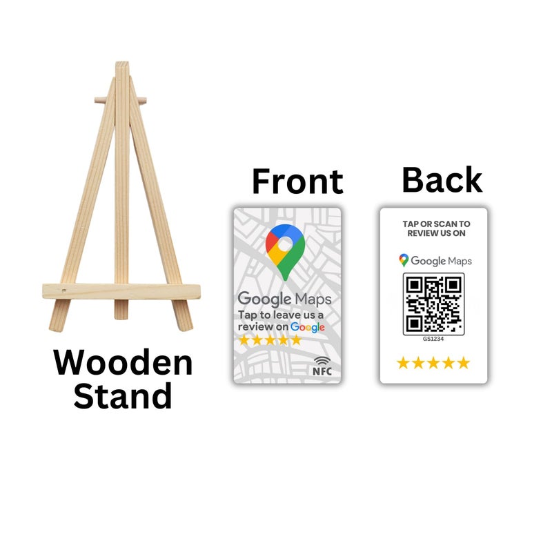 Tinydabba Review NFC Card Maps Edition With Stand | Along with QR Code | Boost Business Reviews with Tap or Scan | Pre-Configured PVC Card | Works with any NFC-Enabled Smartphone | With Dashboard - Image 2