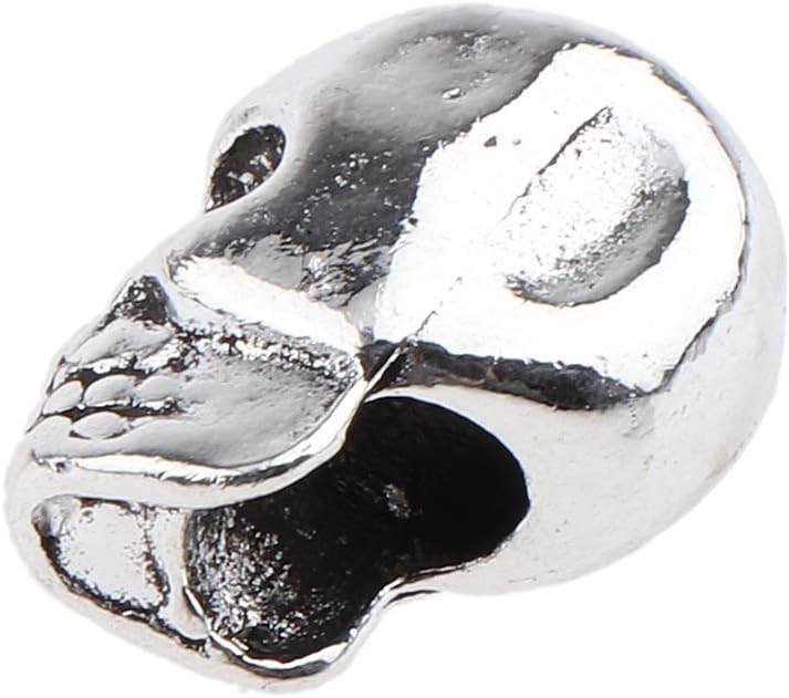 klarako 30x Skull Dreadlock Hair Beads Hair Braid Rings Cuff Clip Hair Decor Jewelry  Silver, as described - Image 4