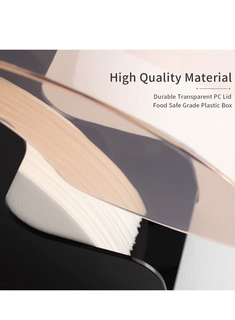 Coffee Filter Holder Storage Coffee Filter Paper Dispenser Rack with Dustproof Cover for V60 and Cone Coffee Filters - Image 3