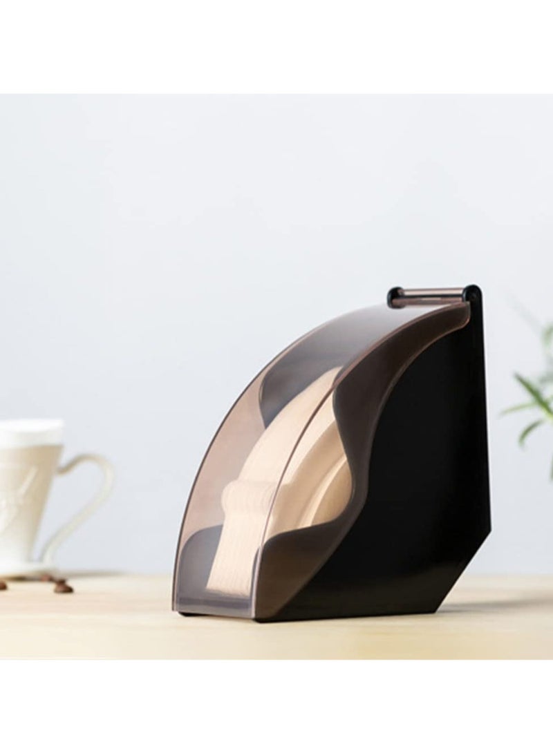 Coffee Filter Holder Storage Coffee Filter Paper Dispenser Rack with Dustproof Cover for V60 and Cone Coffee Filters - Image 5