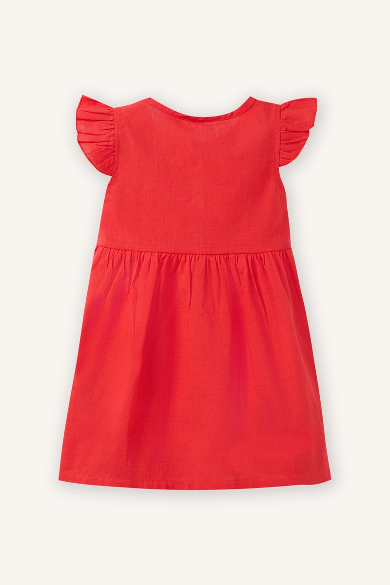DeFacto Red BabyGirl Baby Girl Flam Poplin Dress Casual - Image 3
