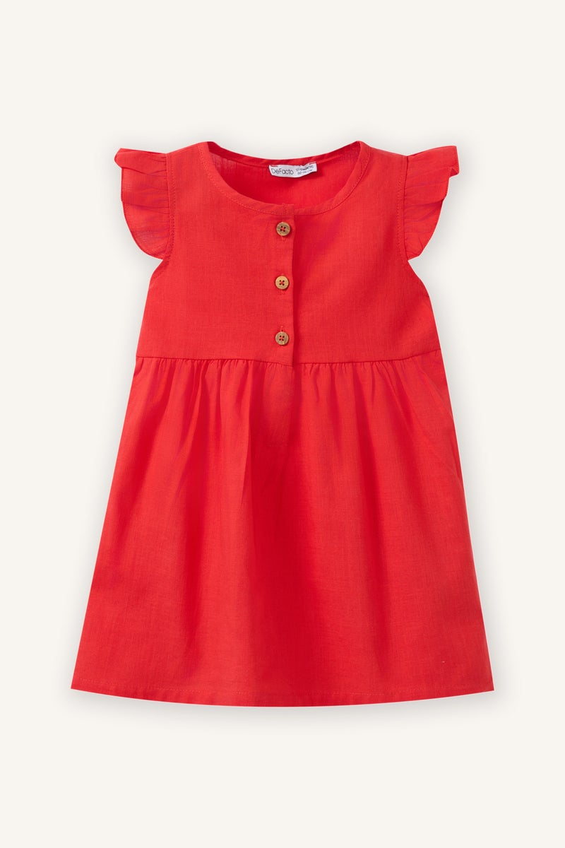 DeFacto Red BabyGirl Baby Girl Flam Poplin Dress Casual - Image 1