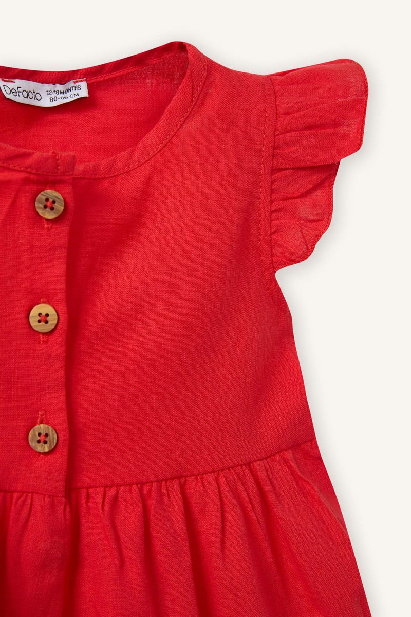 DeFacto Red BabyGirl Baby Girl Flam Poplin Dress Casual - Image 2