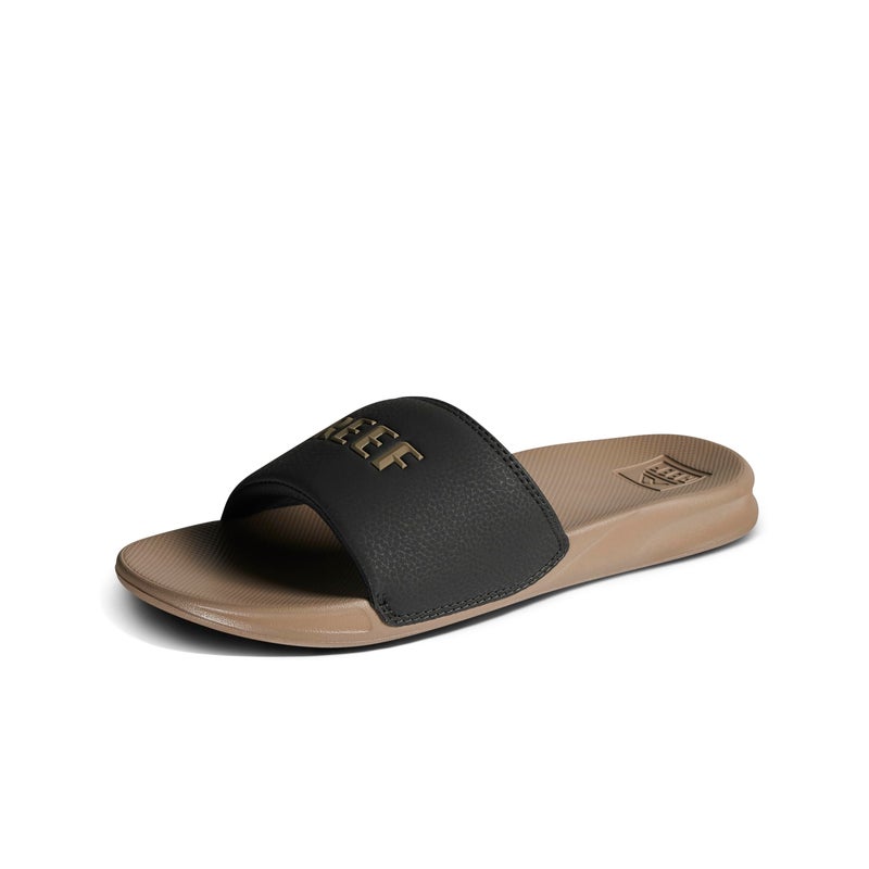 REEF Mens Sandals, One Slide, Black/Fossil, 4 - Image 1