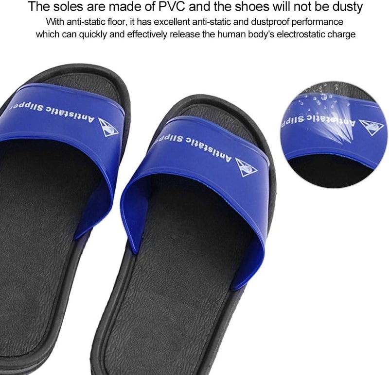 كلاراكو نعال مضادة للكهرباء الساكنة، أحذية عمل للجنسين مقاومة للغبار والانزلاق، مصنوعة من مادة البولي فينيل كلوريد (PVC)، نعال عمل للتأمين العمالي لمصانع الإلكترونيات (44-44) - Image 5