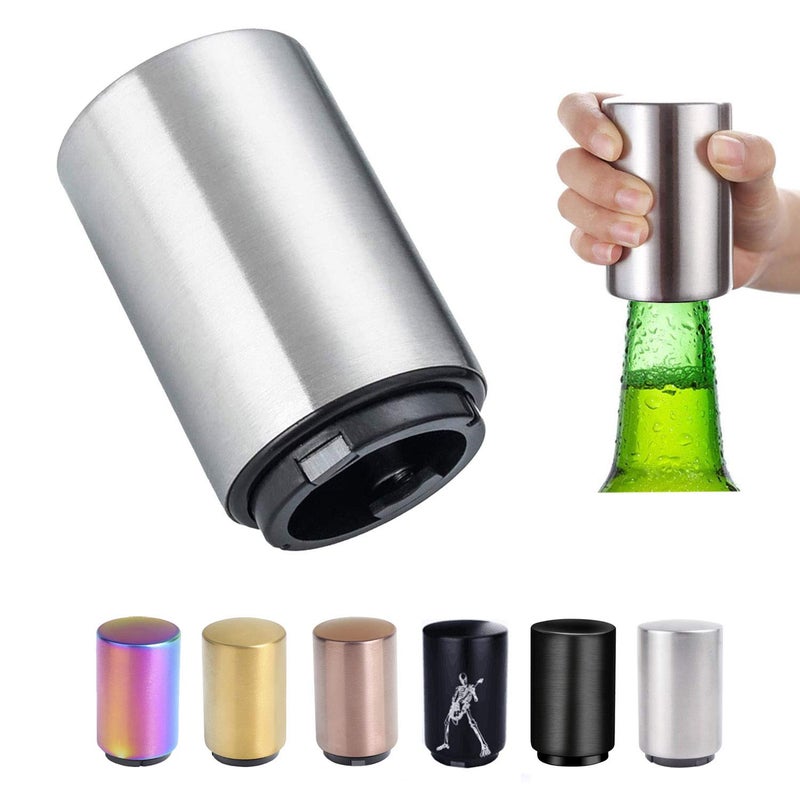 Push Down Bottle OpenerMagnetic Beer Bottle OpenerPress Down Automatic Bottle OpenerMagnet Beer Cola Soda Crown Cap Top Bottle Opener Tool Kitchen Gadgets Accessories Gifts for Men
